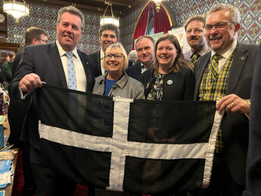 Cornish MP's holding the Cornish Flag at the Taste of Cornwall Event 