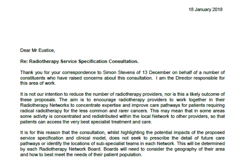 Response from NHS 