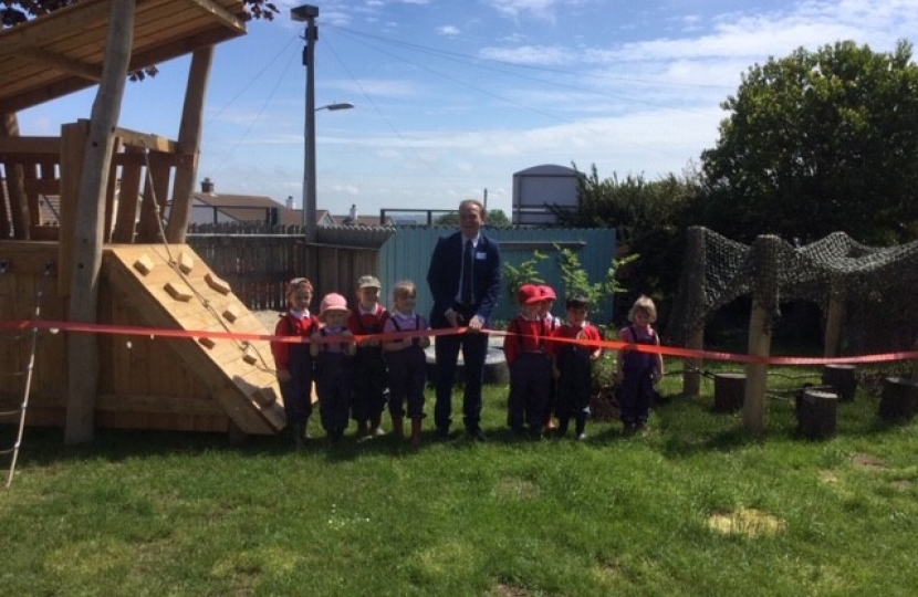 George opens new playground at Lanner Primary School