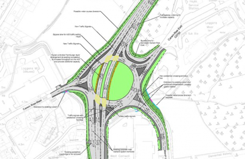 Plans for Loggans Roundabout in Hayle advance to next stage