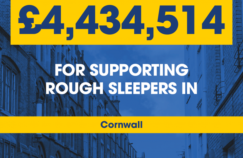 George Welcomes £4.4 Million for Cornwall Council to Help Tackle Rough Sleeping 