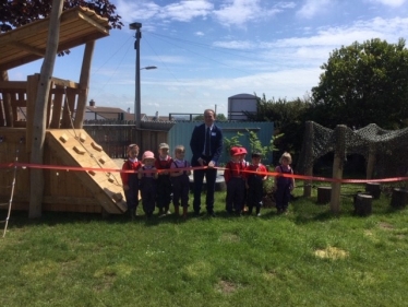 George opens new playground at Lanner Primary School