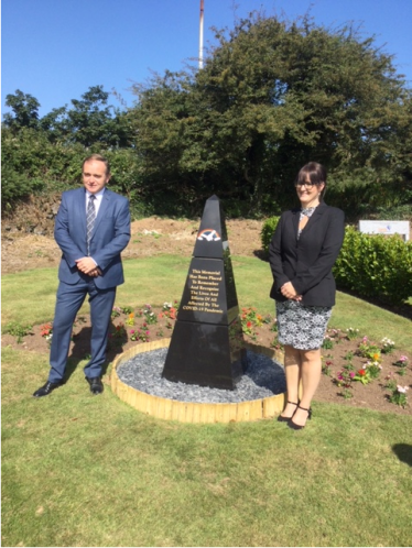 George unveils Treswithian Downs Crematorium Covid-19 Memorial
